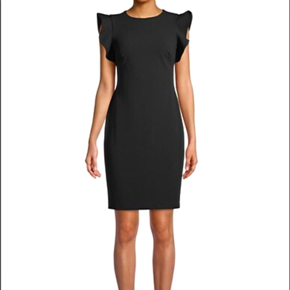 NWT Calvin Klein Ruffle Sleeve Sheath Dress